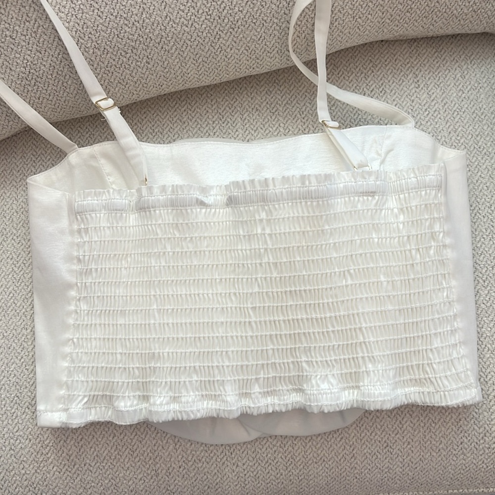 Show Me Your MuMu White Two-Piece Maxi Set with Floral Applique - Picture 4 of 4